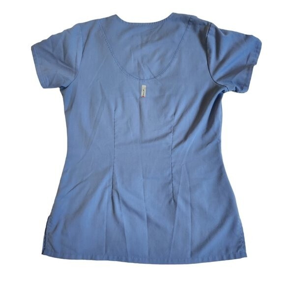 Grey's Anatomy Active Blue Short Sleeve 4 Pocket Scrub Top Size XS - Picture 2 of 12